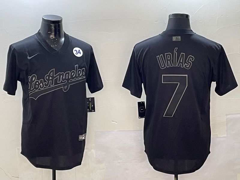 Men Los Angeles Dodgers #7 Urias Black Throwback Game 2025 Nike MLB Jersey style 02254->los angeles dodgers->MLB Jersey